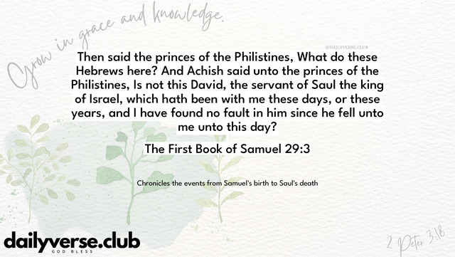 Bible Verse Wallpaper 29:3 from The First Book of Samuel