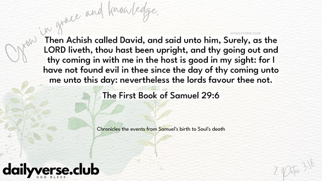 Bible Verse Wallpaper 29:6 from The First Book of Samuel