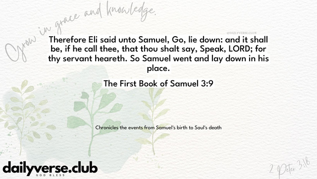 Bible Verse Wallpaper 3:9 from The First Book of Samuel
