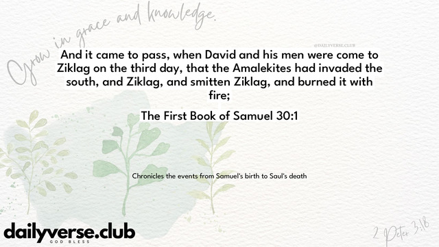Bible Verse Wallpaper 30:1 from The First Book of Samuel