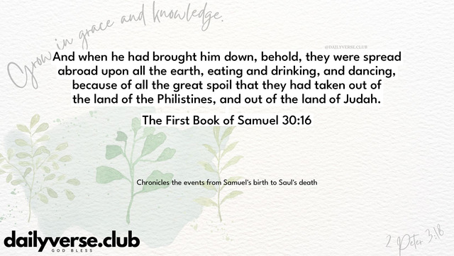 Bible Verse Wallpaper 30:16 from The First Book of Samuel
