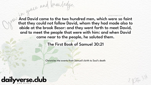 Bible Verse Wallpaper 30:21 from The First Book of Samuel