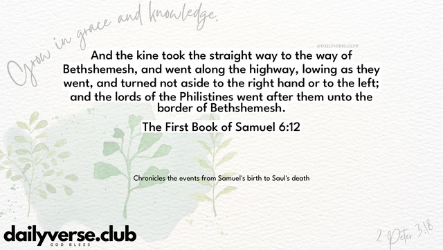 Bible Verse Wallpaper 6:12 from The First Book of Samuel