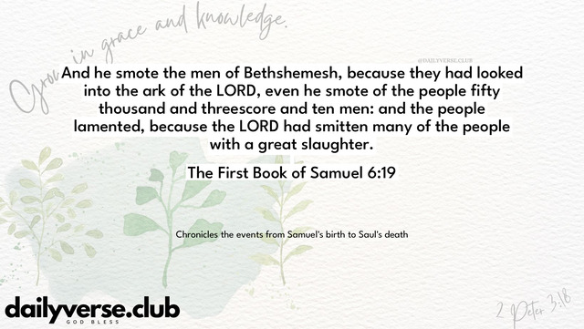 Bible Verse Wallpaper 6:19 from The First Book of Samuel