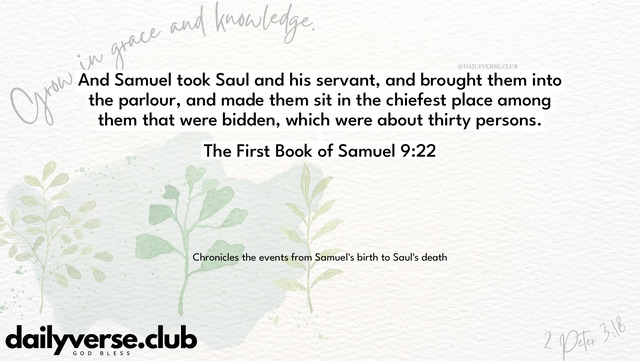 Bible Verse Wallpaper 9:22 from The First Book of Samuel
