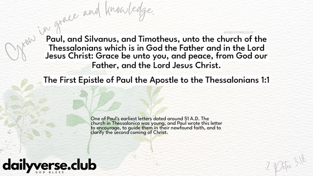 Bible Verse Wallpaper 1:1 from The First Epistle of Paul the Apostle to the Thessalonians