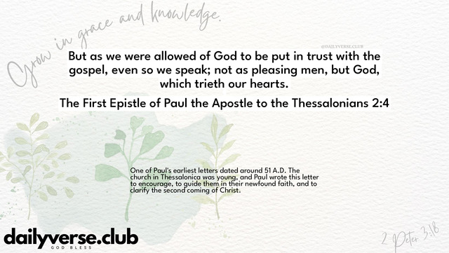 Bible Verse Wallpaper 2:4 from The First Epistle of Paul the Apostle to the Thessalonians