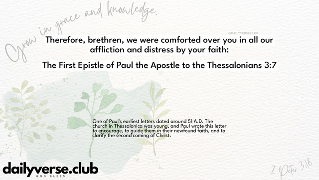 Bible Verse Wallpaper 3:7 from The First Epistle of Paul the Apostle to the Thessalonians