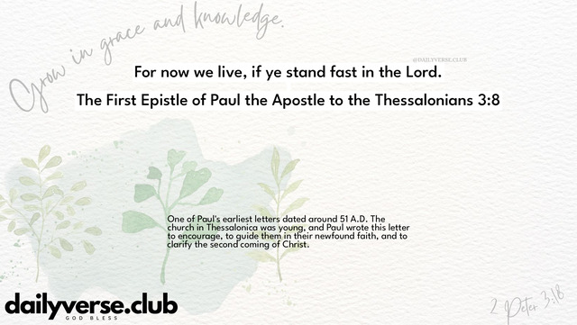 Bible Verse Wallpaper 3:8 from The First Epistle of Paul the Apostle to the Thessalonians
