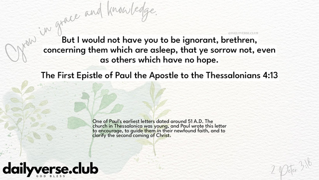 Bible Verse Wallpaper 4:13 from The First Epistle of Paul the Apostle to the Thessalonians