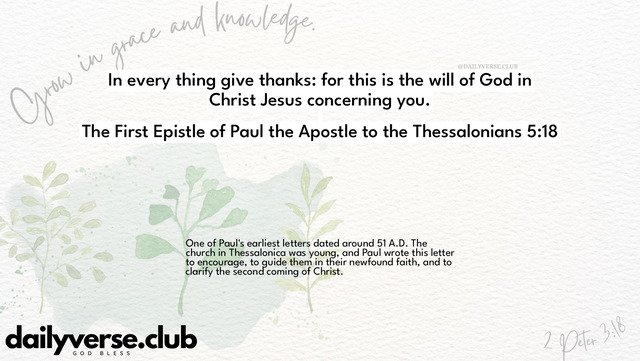 Bible Verse Wallpaper 5:18 from The First Epistle of Paul the Apostle to the Thessalonians