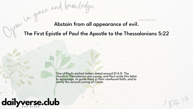 Bible Verse Wallpaper 5:22 from The First Epistle of Paul the Apostle to the Thessalonians