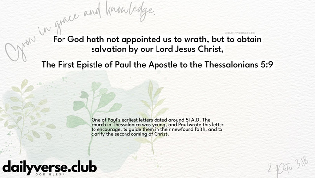 Bible Verse Wallpaper 5:9 from The First Epistle of Paul the Apostle to the Thessalonians