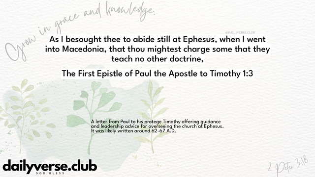 Bible Verse Wallpaper 1:3 from The First Epistle of Paul the Apostle to Timothy