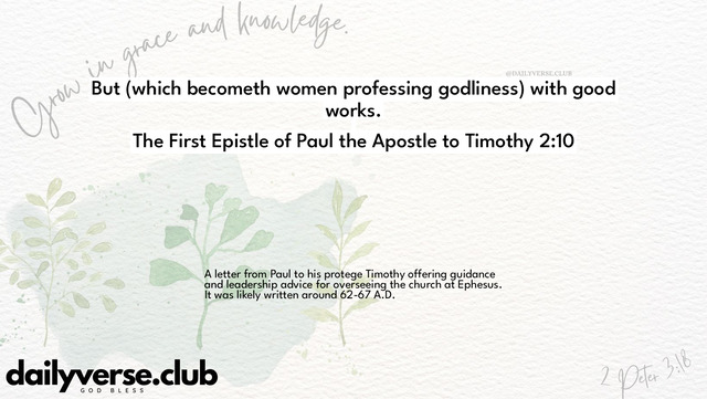 Bible Verse Wallpaper 2:10 from The First Epistle of Paul the Apostle to Timothy