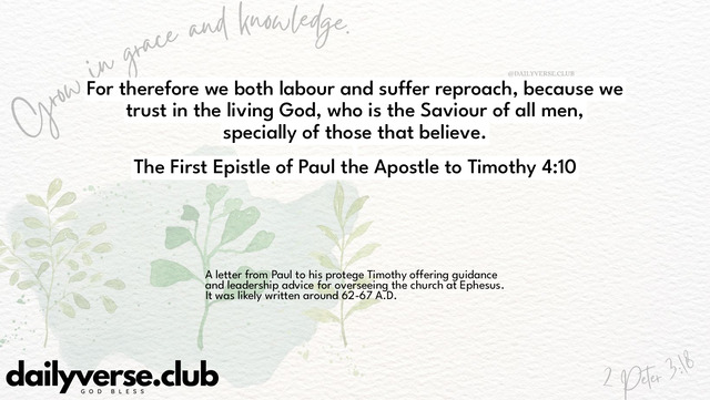 Bible Verse Wallpaper 4:10 from The First Epistle of Paul the Apostle to Timothy