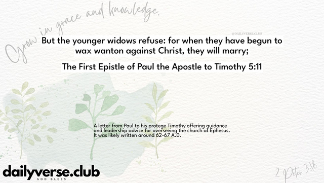 Bible Verse Wallpaper 5:11 from The First Epistle of Paul the Apostle to Timothy