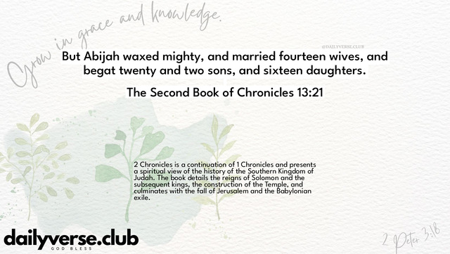 Bible Verse Wallpaper 13:21 from The Second Book of Chronicles