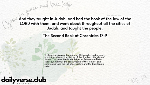 Bible Verse Wallpaper 17:9 from The Second Book of Chronicles