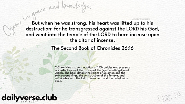 Bible Verse Wallpaper 26:16 from The Second Book of Chronicles