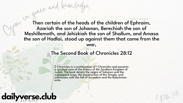 Bible Verse Wallpaper 28:12 from The Second Book of Chronicles