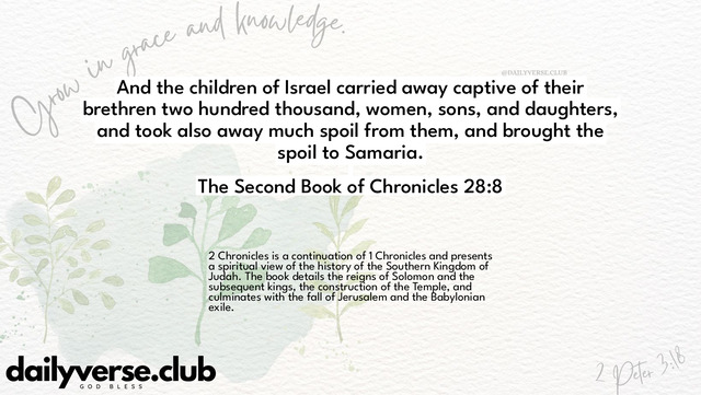 Bible Verse Wallpaper 28:8 from The Second Book of Chronicles