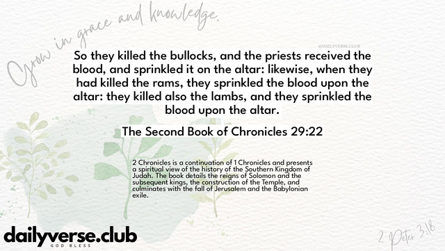 Bible Verse Wallpaper 29:22 from The Second Book of Chronicles