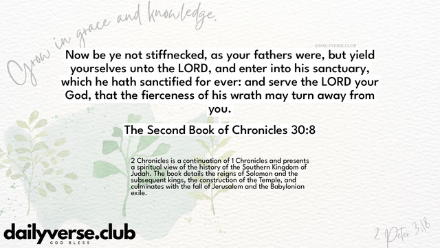 Bible Verse Wallpaper 30:8 from The Second Book of Chronicles