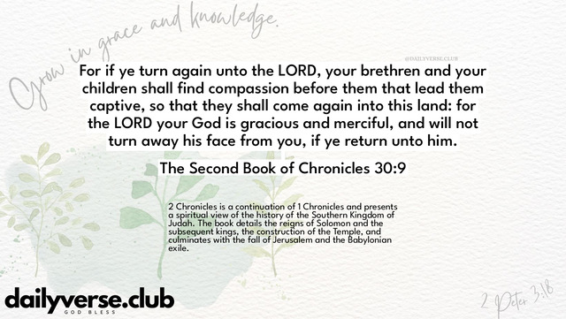 Bible Verse Wallpaper 30:9 from The Second Book of Chronicles