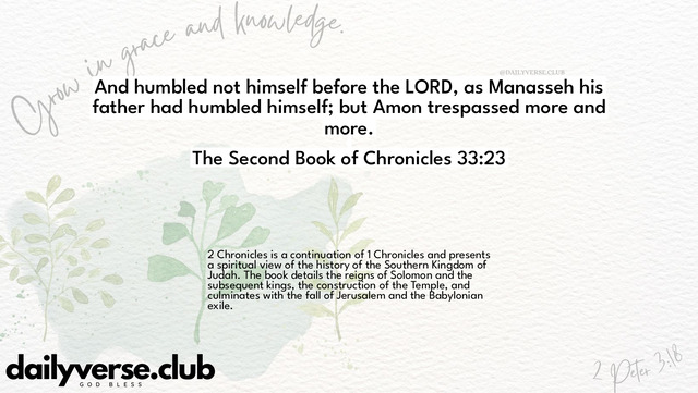 Bible Verse Wallpaper 33:23 from The Second Book of Chronicles