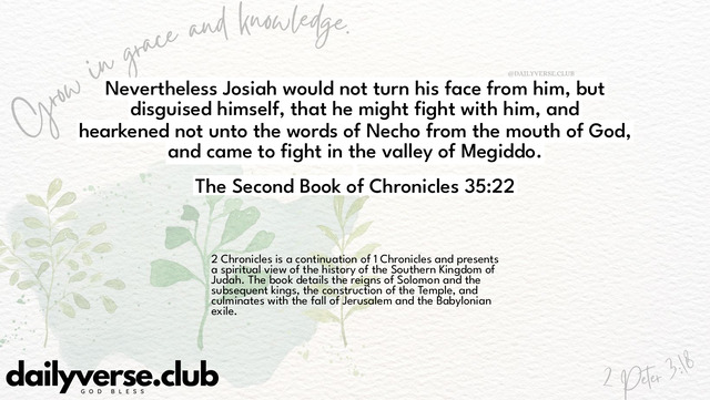 Bible Verse Wallpaper 35:22 from The Second Book of Chronicles