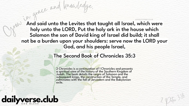 Bible Verse Wallpaper 35:3 from The Second Book of Chronicles