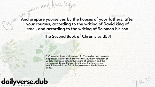 Bible Verse Wallpaper 35:4 from The Second Book of Chronicles