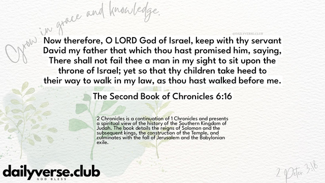 Bible Verse Wallpaper 6:16 from The Second Book of Chronicles