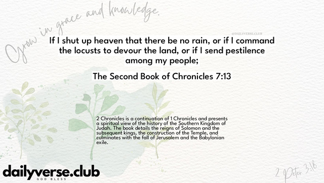 Bible Verse Wallpaper 7:13 from The Second Book of Chronicles