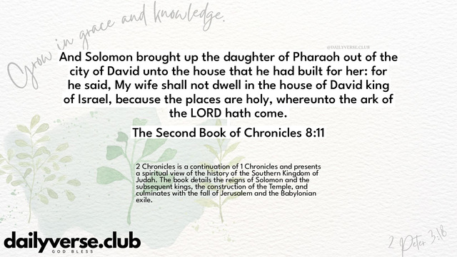 Bible Verse Wallpaper 8:11 from The Second Book of Chronicles