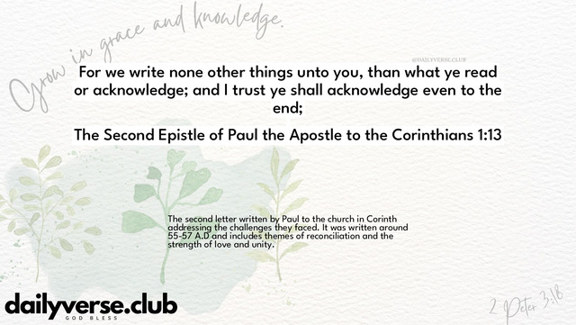 Bible Verse Wallpaper 1:13 from The Second Epistle of Paul the Apostle to the Corinthians