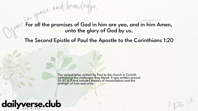 Bible Verse Wallpaper 1:20 from The Second Epistle of Paul the Apostle to the Corinthians