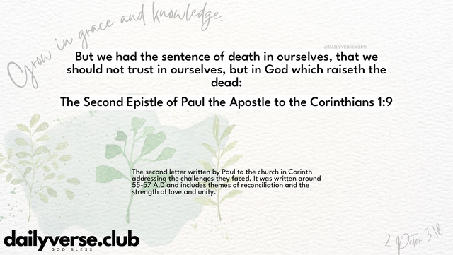 Bible Verse Wallpaper 1:9 from The Second Epistle of Paul the Apostle to the Corinthians