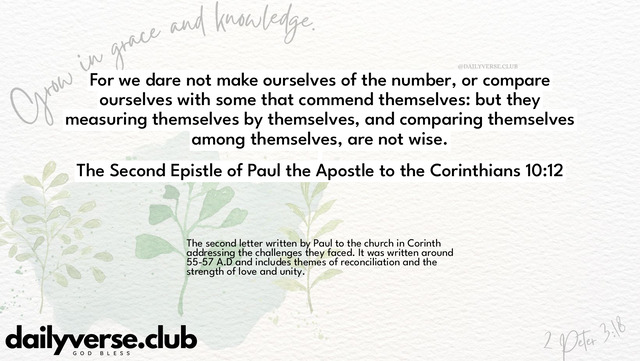 Bible Verse Wallpaper 10:12 from The Second Epistle of Paul the Apostle to the Corinthians