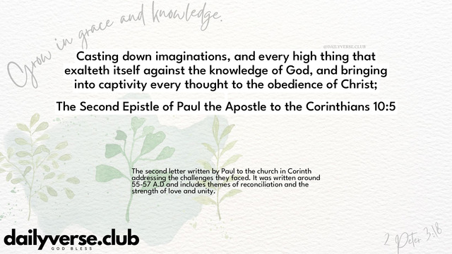 Bible Verse Wallpaper 10:5 from The Second Epistle of Paul the Apostle to the Corinthians