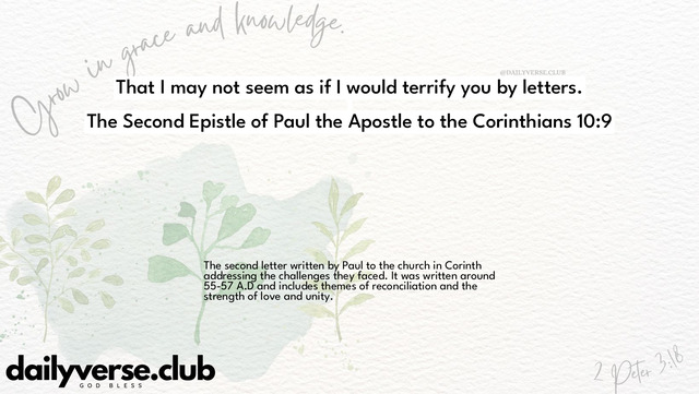 Bible Verse Wallpaper 10:9 from The Second Epistle of Paul the Apostle to the Corinthians