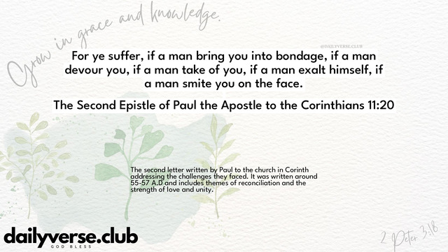 Bible Verse Wallpaper 11:20 from The Second Epistle of Paul the Apostle to the Corinthians