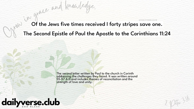 Bible Verse Wallpaper 11:24 from The Second Epistle of Paul the Apostle to the Corinthians