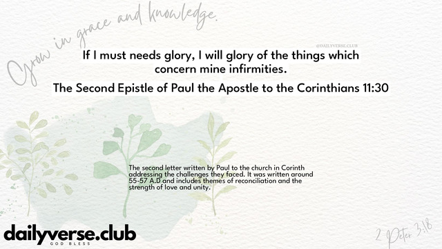Bible Verse Wallpaper 11:30 from The Second Epistle of Paul the Apostle to the Corinthians