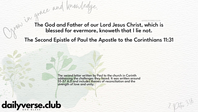 Bible Verse Wallpaper 11:31 from The Second Epistle of Paul the Apostle to the Corinthians
