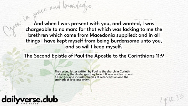Bible Verse Wallpaper 11:9 from The Second Epistle of Paul the Apostle to the Corinthians