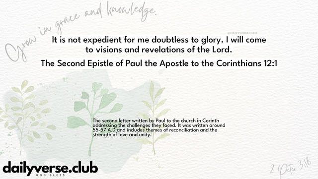 Bible Verse Wallpaper 12:1 from The Second Epistle of Paul the Apostle to the Corinthians