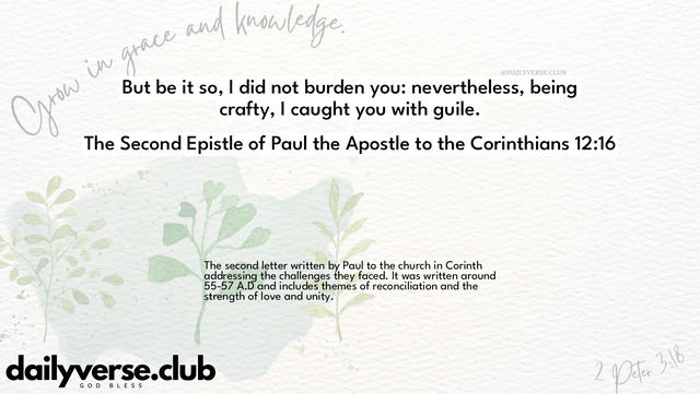 Bible Verse Wallpaper 12:16 from The Second Epistle of Paul the Apostle to the Corinthians