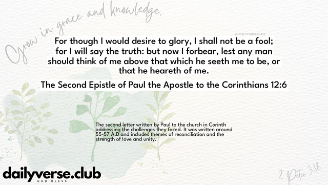 Bible Verse Wallpaper 12:6 from The Second Epistle of Paul the Apostle to the Corinthians